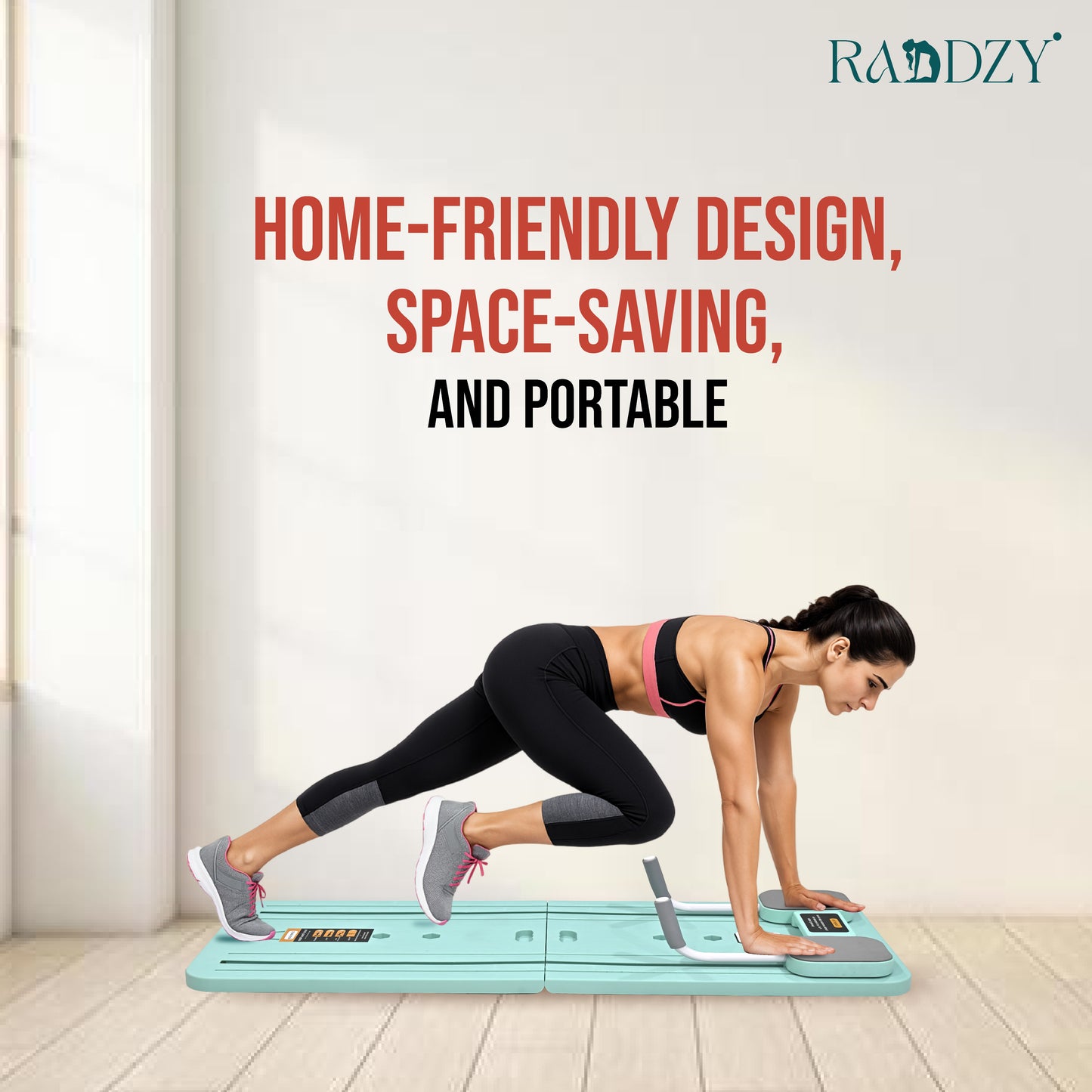 Raddzy Pilates Board Sets I Multifunctional Abdominal Pilates Board for Home Workout Equipment I Foldable Pilates Board (Blue)