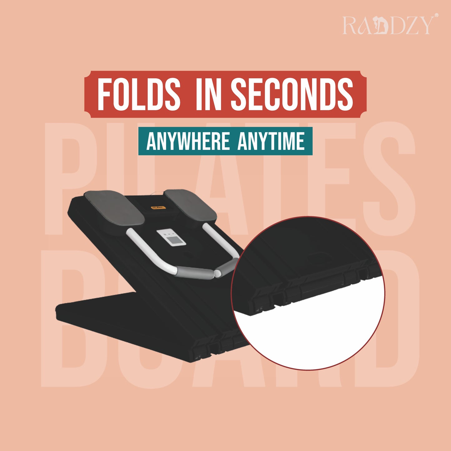 Raddzy Pilates Board Sets I Multifunctional Abdominal Pilates Board for Home Workout Equipment I Foldable Pilates Board (Black)