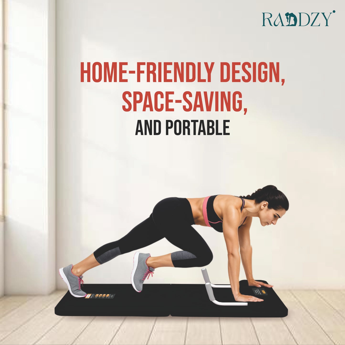 Raddzy Pilates Board Sets I Multifunctional Abdominal Pilates Board for Home Workout Equipment I Foldable Pilates Board (Black)