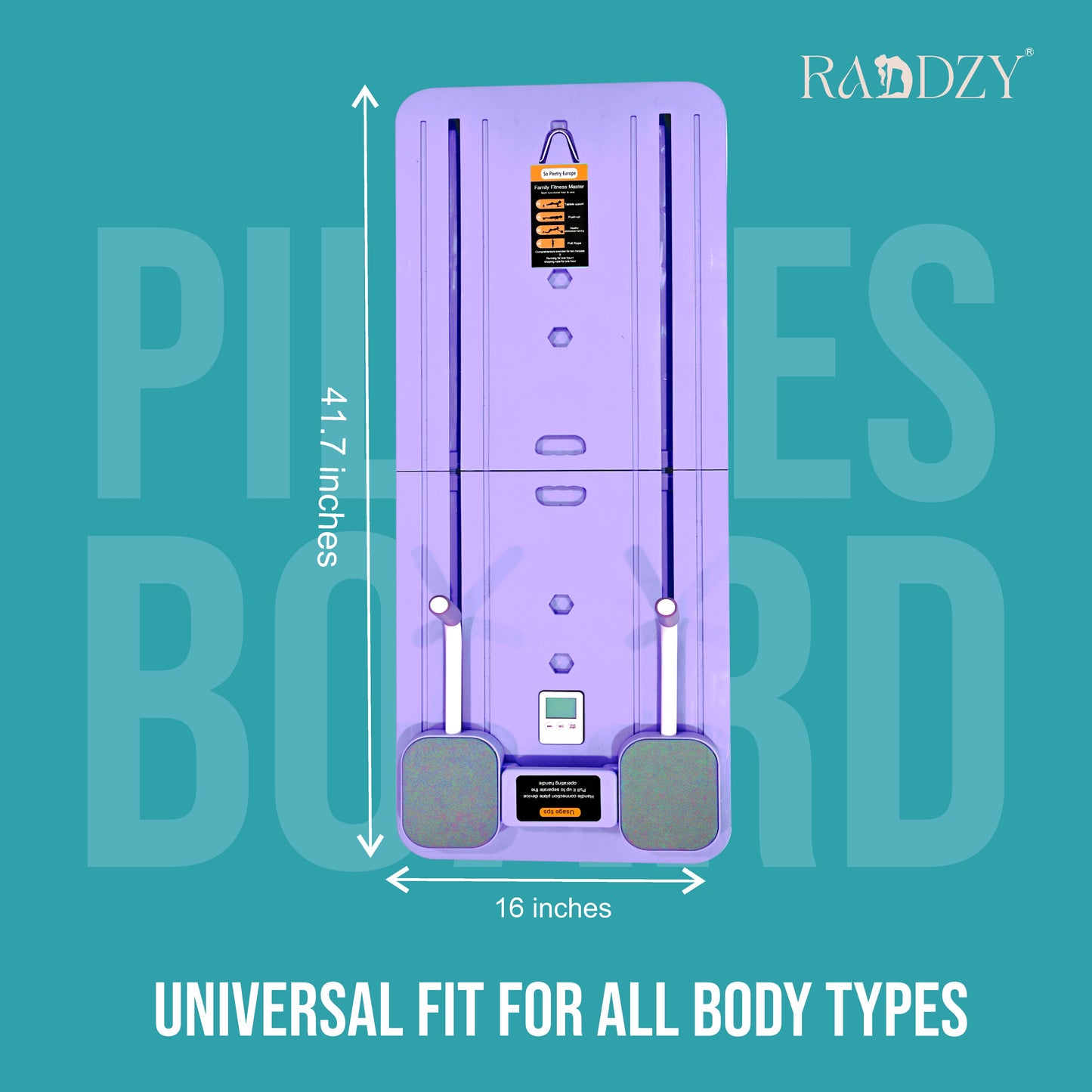 Raddzy Pilates Board Sets I Multifunctional Abdominal Pilates Board for Home Workout Equipment I Foldable Pilates Board (Lavender)