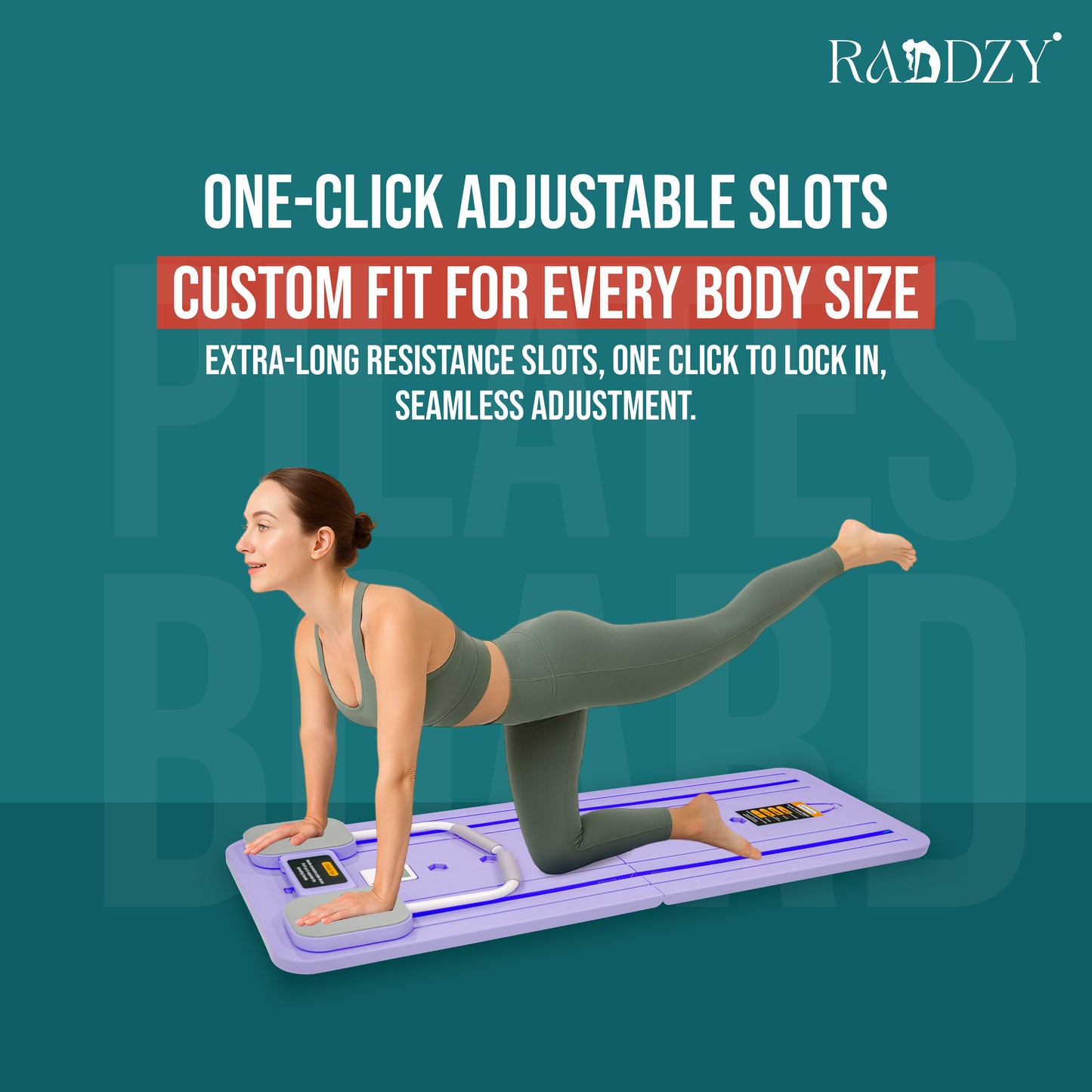 Raddzy Pilates Board Sets I Multifunctional Abdominal Pilates Board for Home Workout Equipment I Foldable Pilates Board (Lavender)