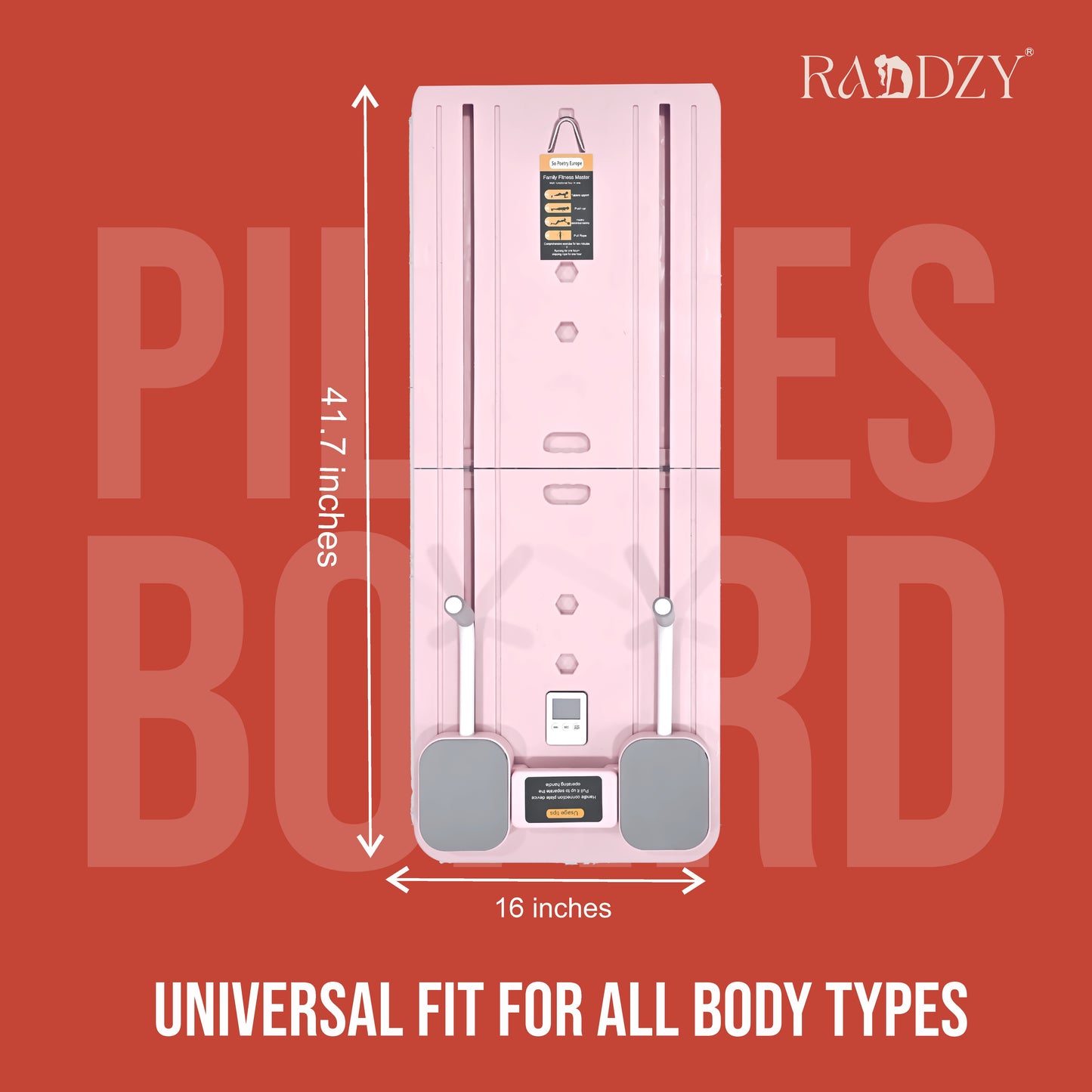 Raddzy Pilates Board Sets I Multifunctional Abdominal Pilates Board for Home Workout Equipment I Foldable Pilates Board (Pink)