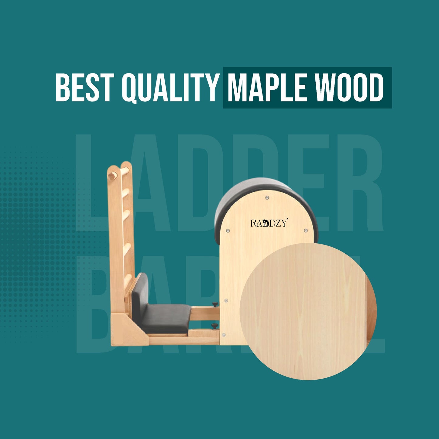 Raddzy Maple Pilates Ladder Barrel for Core & Flexibility Training – for Core Strength, Flexibility & Spine Therapy, Ideal for Home & Studio Pilates Workouts