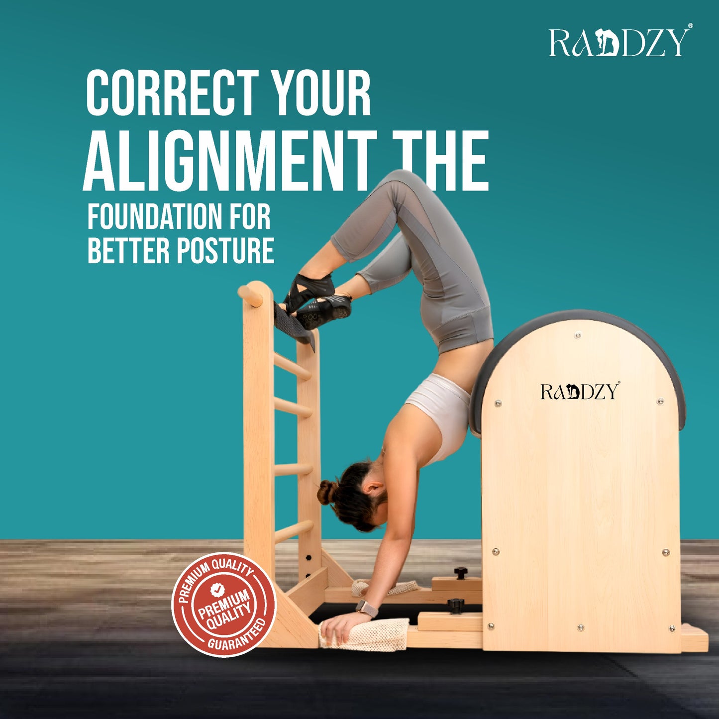 Raddzy Maple Pilates Ladder Barrel for Core & Flexibility Training – for Core Strength, Flexibility & Spine Therapy, Ideal for Home & Studio Pilates Workouts