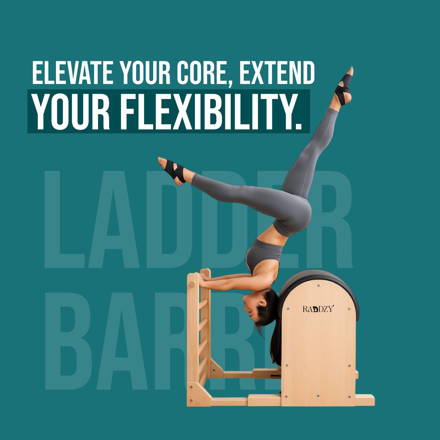 Raddzy Maple Pilates Ladder Barrel for Core & Flexibility Training – for Core Strength, Flexibility & Spine Therapy, Ideal for Home & Studio Pilates Workouts