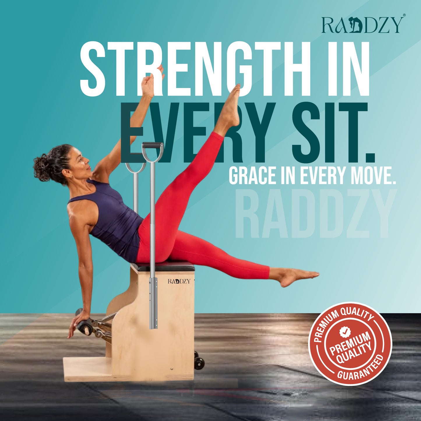 Raddzy Pilates Maple Wood Wunda Chair - with Wooden Handles, Dual Spring Resistance, Ideal for Strength Training, Toning | Compact Fitness Chair for Home Gym, Professional Studio Workouts