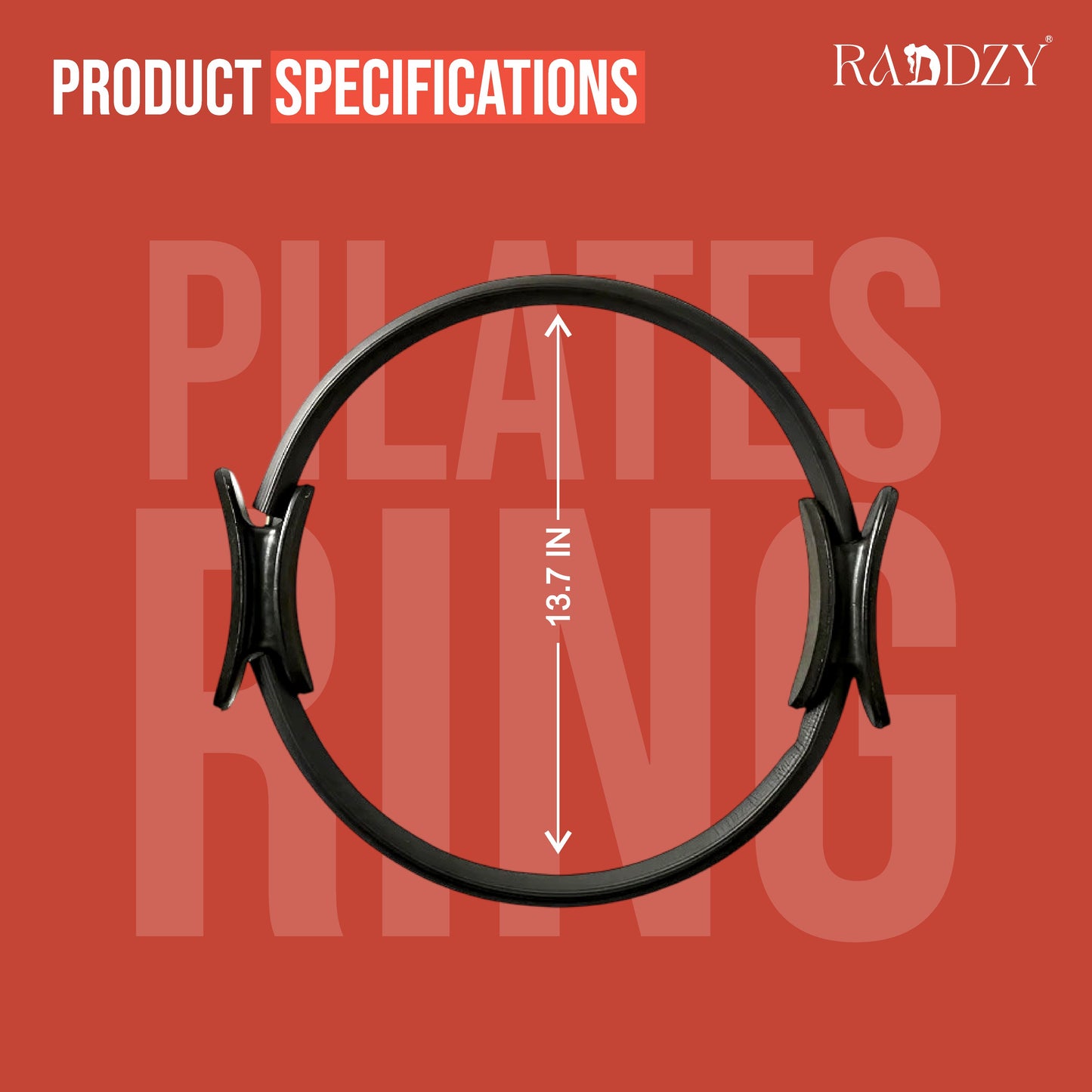 RADDZY Yoga Circle Exercise Pilates Ring – Full Body Toning & Fitness for Stretching, Relaxation & Strength Training (Black)