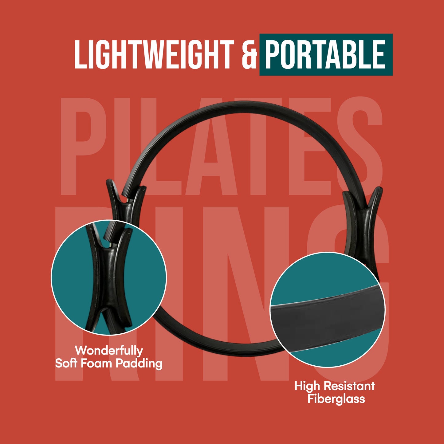 RADDZY Yoga Circle Exercise Pilates Ring – Full Body Toning & Fitness for Stretching, Relaxation & Strength Training (Black)