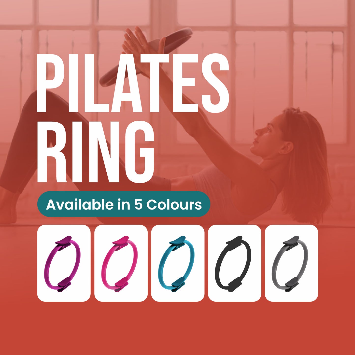 RADDZY Yoga Circle Exercise Pilates Ring – Full Body Toning & Fitness for Stretching, Relaxation & Strength Training (Black)