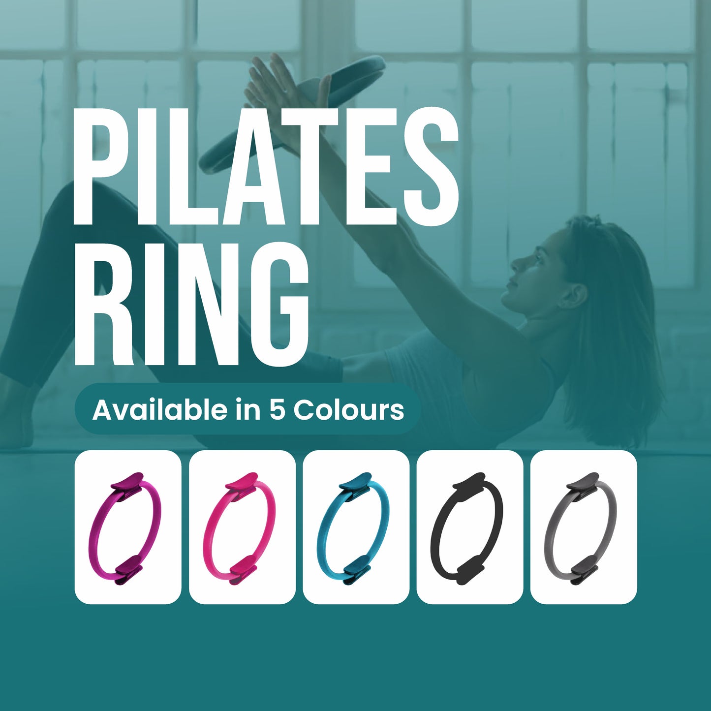 RADDZY Yoga Circle Exercise Pilates Ring – Full Body Toning & Fitness for Stretching, Relaxation & Strength Training (Pink)