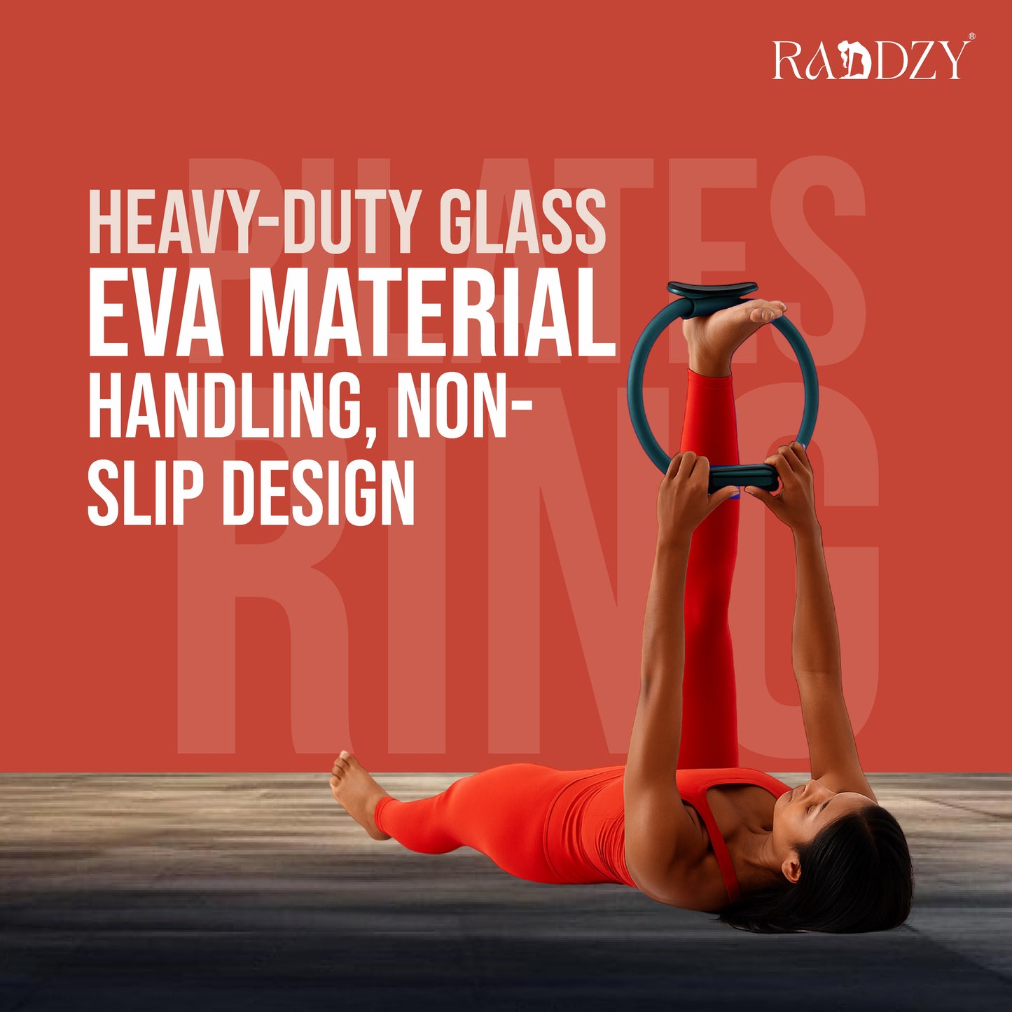 RADDZY Yoga Circle Exercise Pilates Ring – Full Body Toning & Fitness for Stretching, Relaxation & Strength Training (Green)